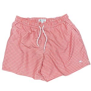 Onward Reserve Swim Trunks Mens 2XL Red Gingham Mesh Lined 6" Inseam